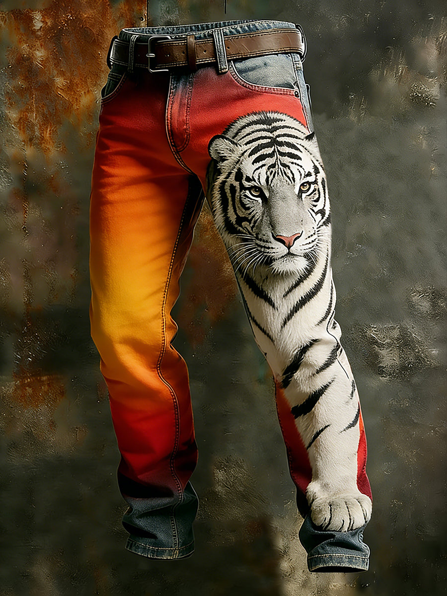 Men's Retro Business Style Casual Work Trousers