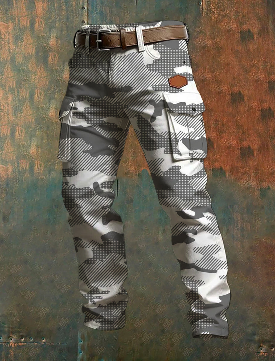 Men's Business-Style Printed Casual Trousers