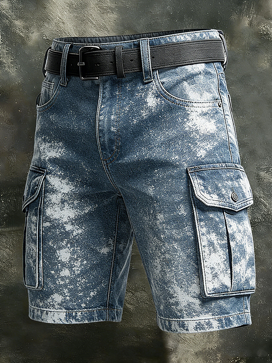 Men's Retro Vacation Business Art Print Casual Shorts