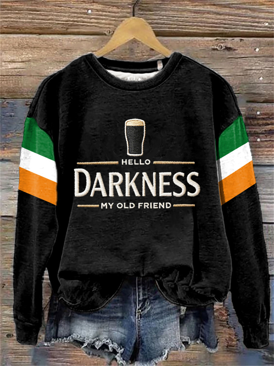 Women's Hello Darkness My Old Friend Print Casual Sweatshirt