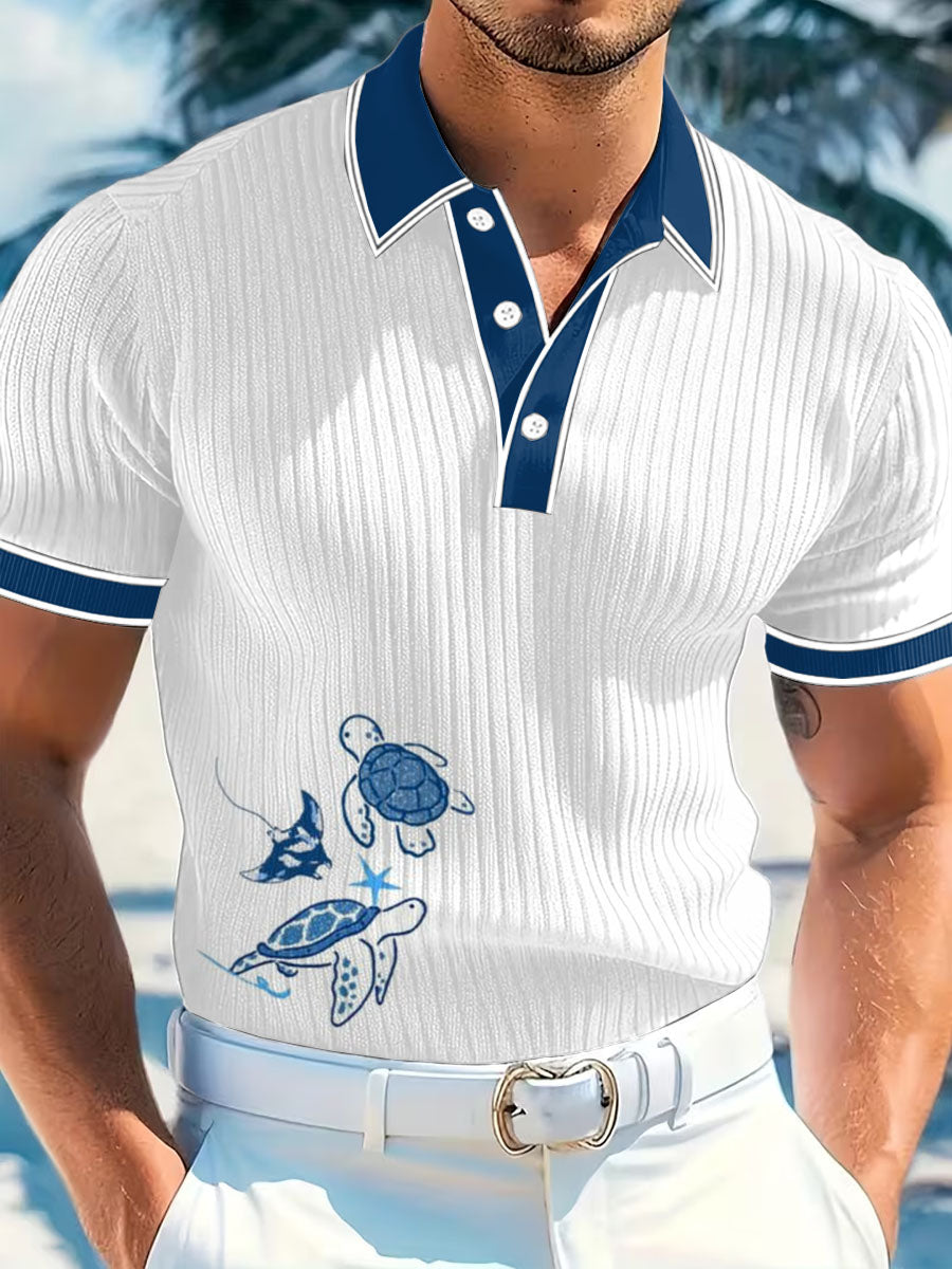 Men's Simple Vacation Printed Casual Polo Shirt