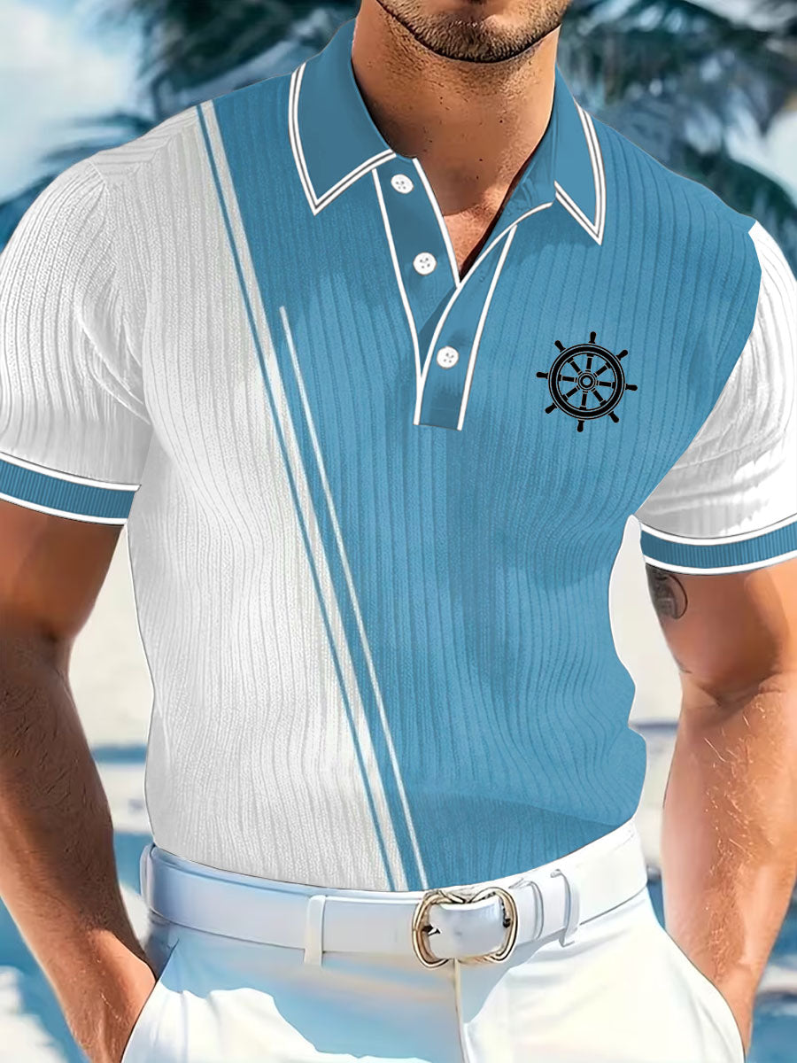 Men's Simple Vacation Printed Casual Polo Shirt