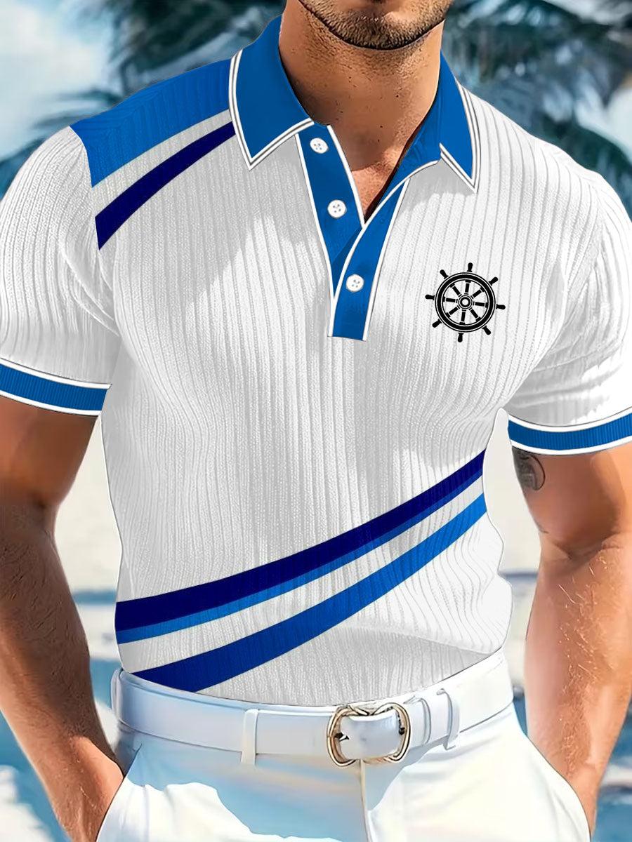 Men's Simple Vacation Printed Casual Polo Shirt