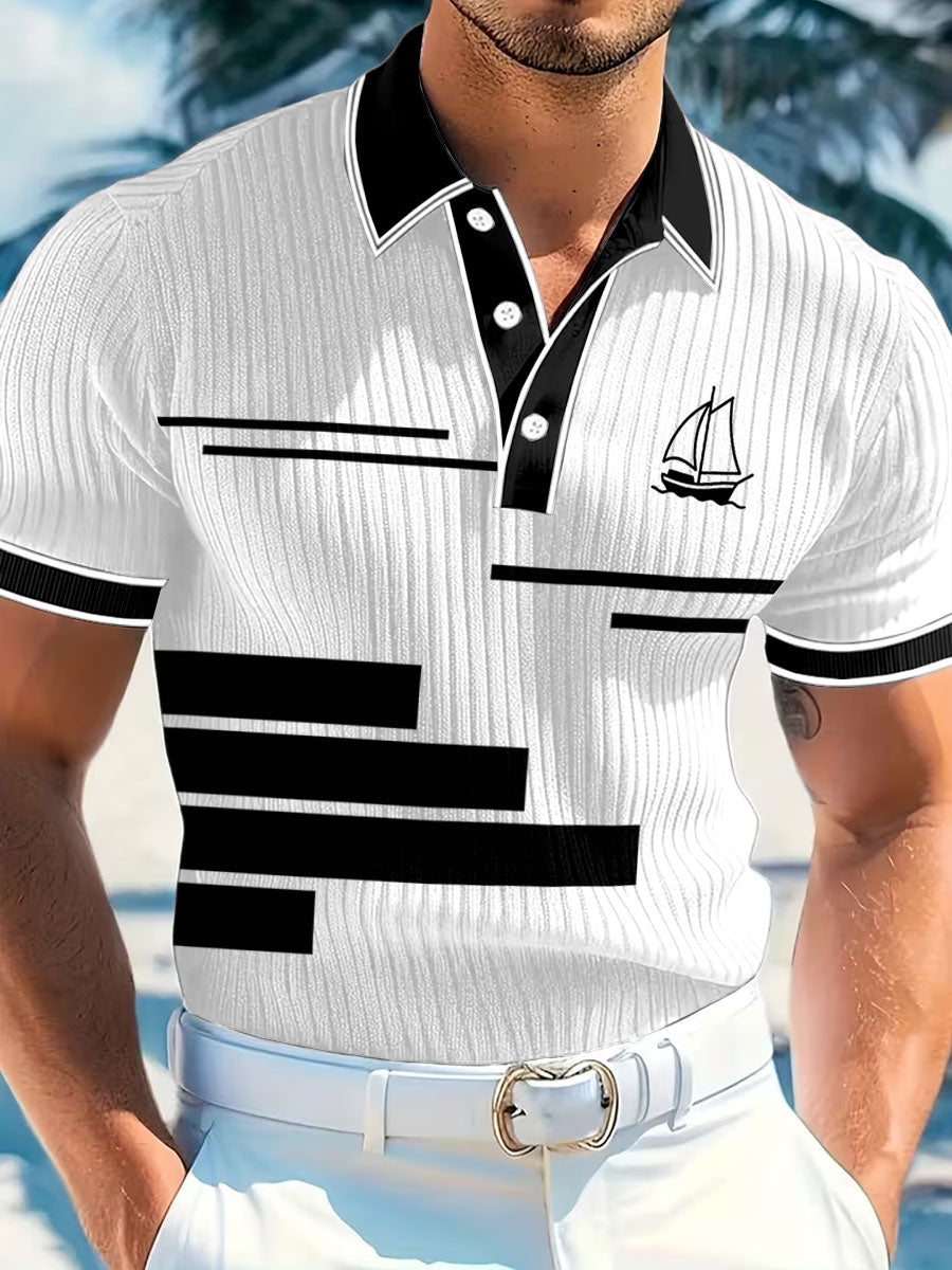 Men's Simple Vacation Printed Casual Polo Shirt