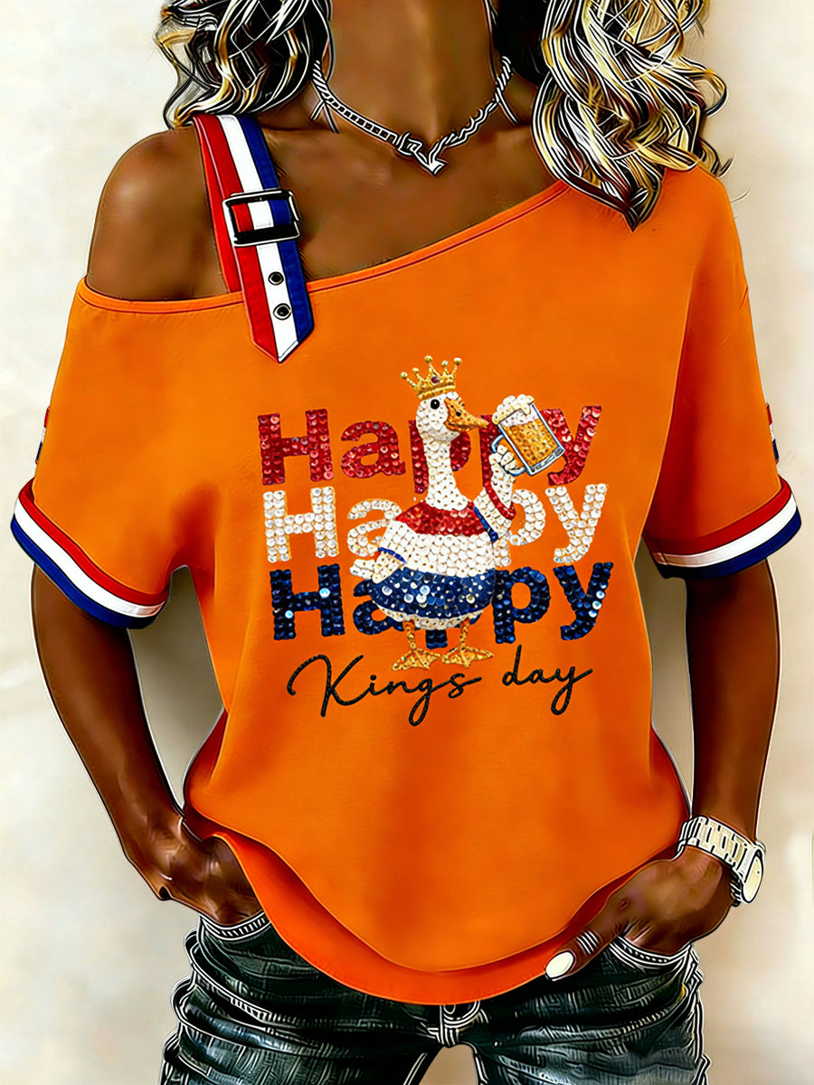 Women's Vintage Dutch King's Day Celebration Casual T-Shirt