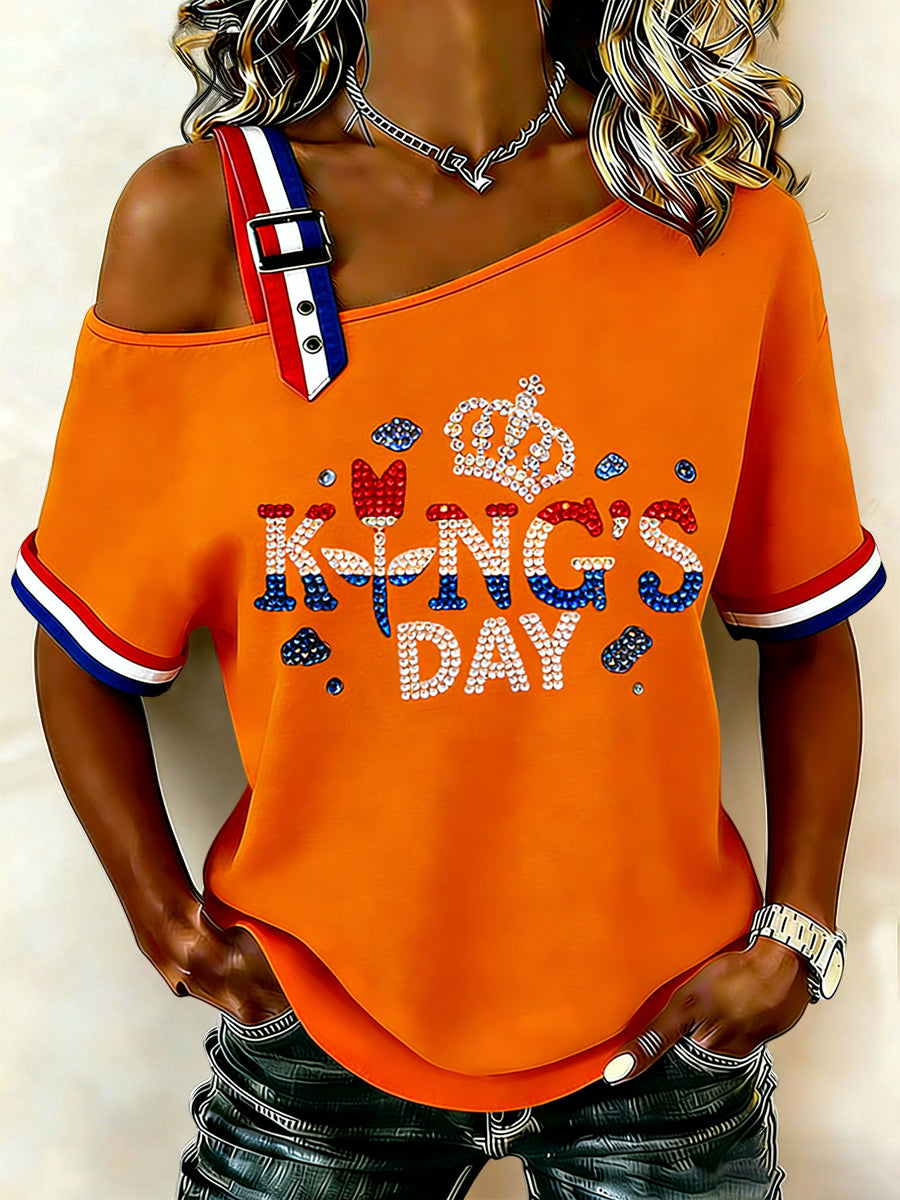 Women's Vintage Dutch King's Day Tulip Casual T-Shirt