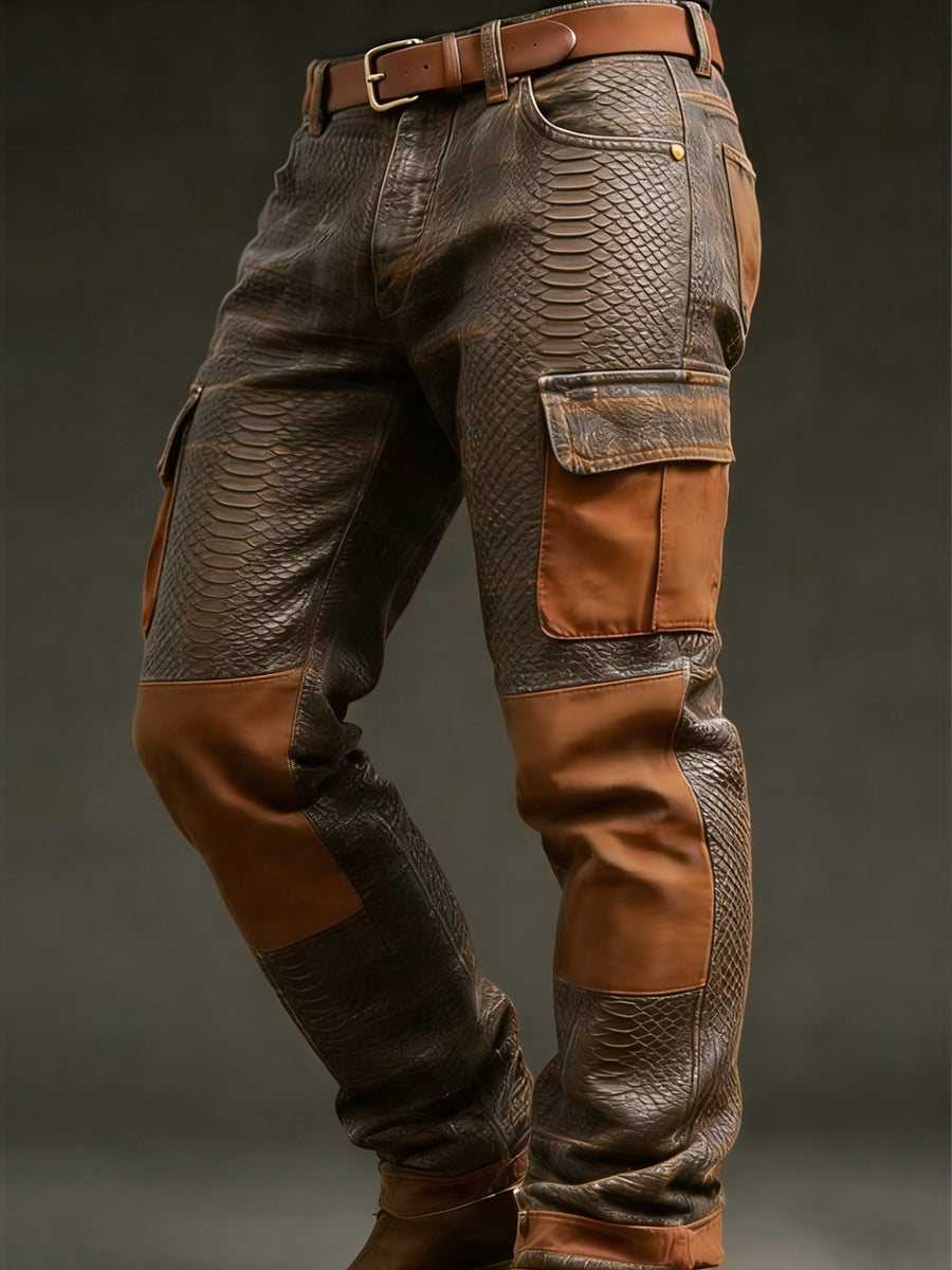 Men's Retro Vacation Business Art Print Casual Workwear Trousers