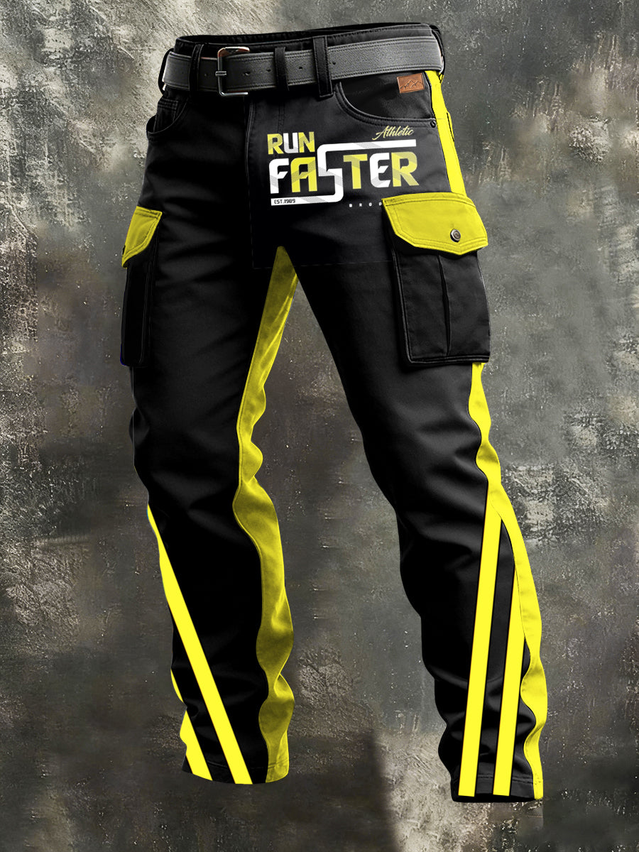 Men's Retro Vacation Business Sporty Style Art Print Casual Workwear Trousers
