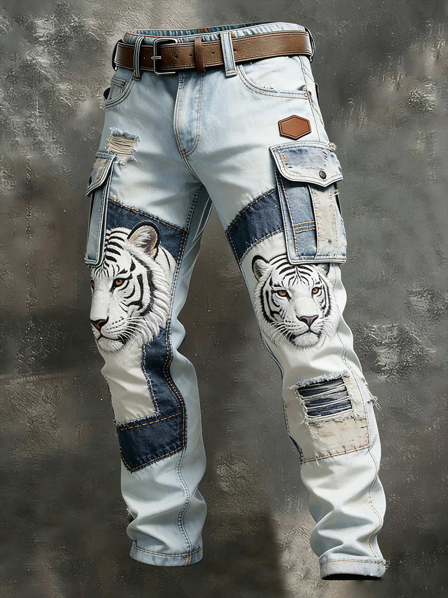 Men's Retro Business Style Casual Work Trousers