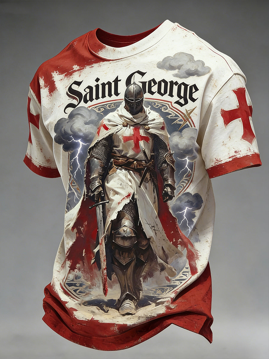 Men's St. George's Day Themed Printed T-Shirt
