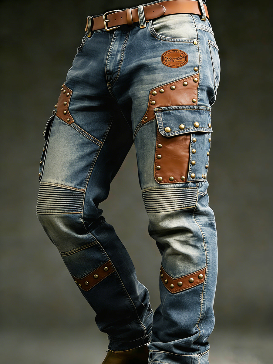 Men's Retro Vacation Business Western Art Print Casual Workwear Trousers