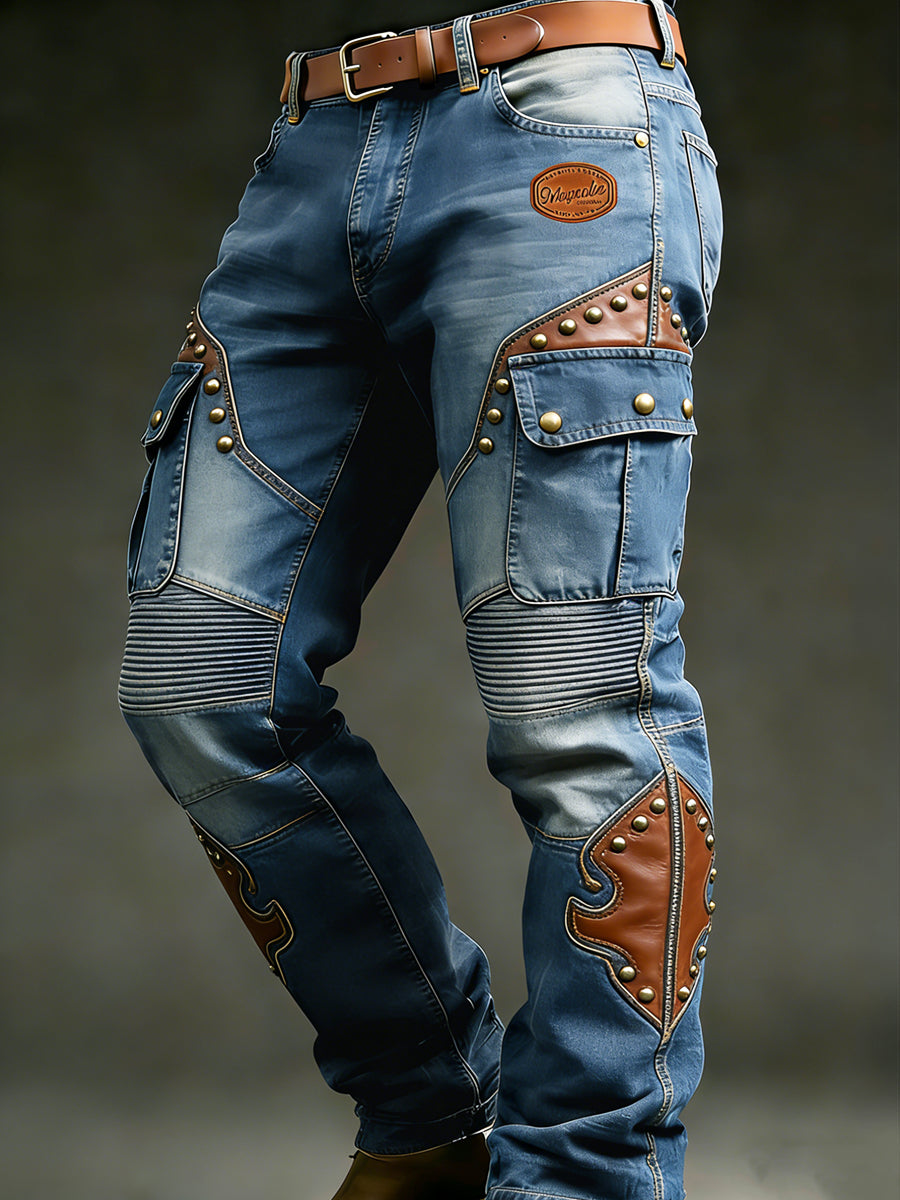 Men's Retro Vacation Business Western Art Print Casual Workwear Trousers