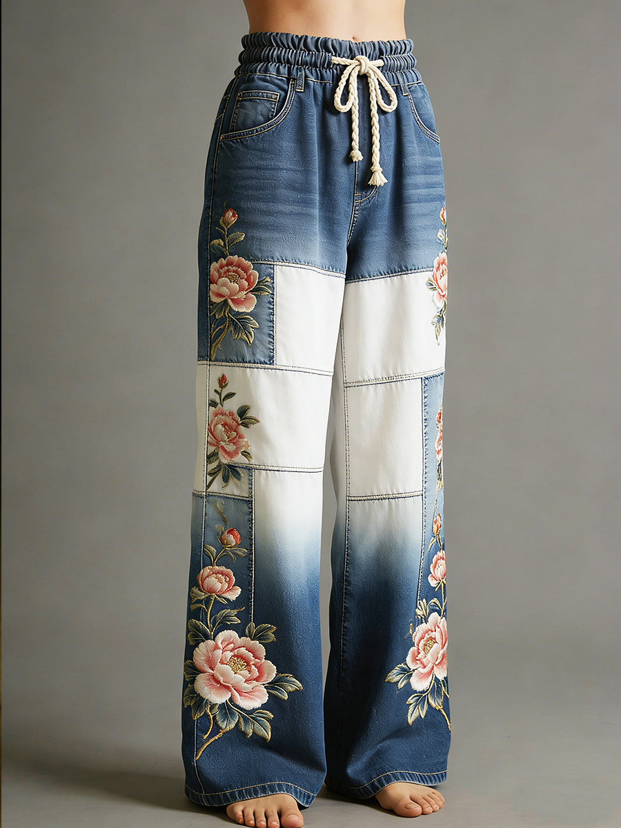 Women's Art Print Trousers