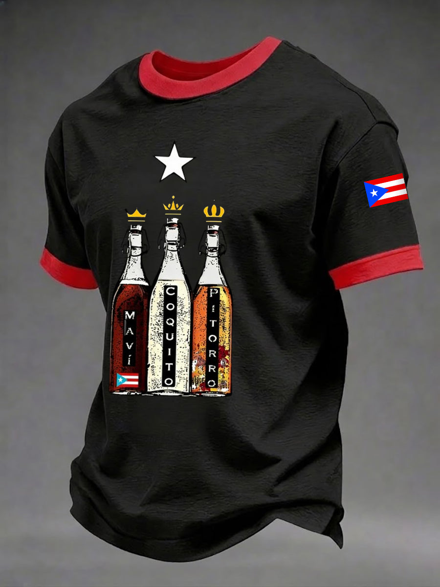 Men's Puerto Rico Print Short Sleeves T-shirt