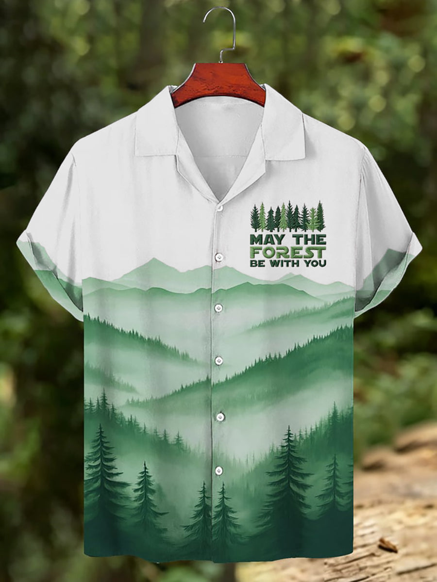Men's May The Forest Be With You Print Shirt