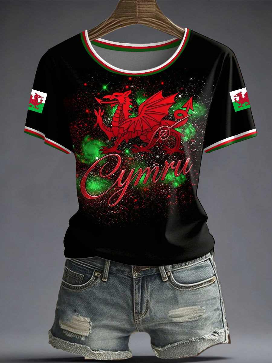Women's Welsh Dragon Printed T-shirt