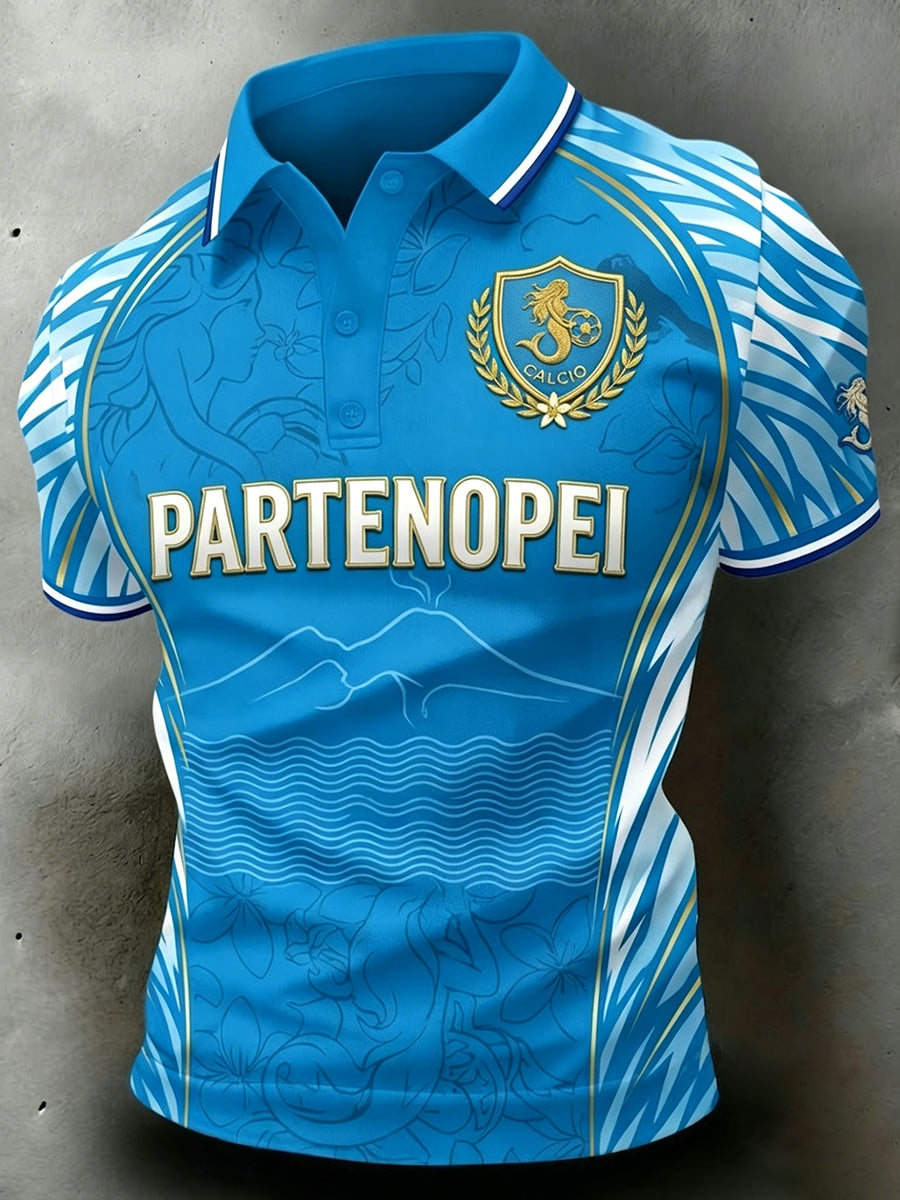 Men's Aitalian Football Napoli Short Sleeve T-Shirt