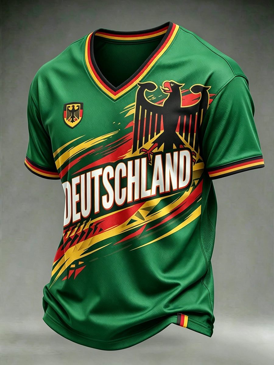 Herren-T-Shirt mit deutschem Fußball-Lover-Print