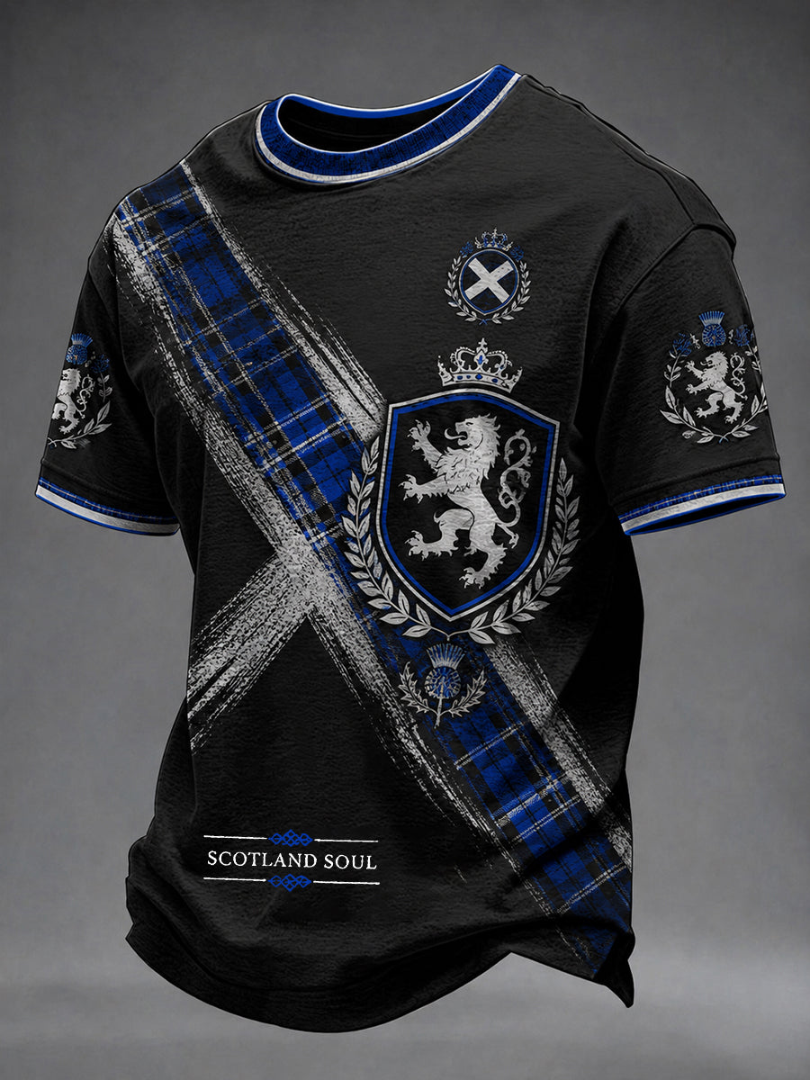 Men's Scotland Art Printed Short Sleeve T-shirt