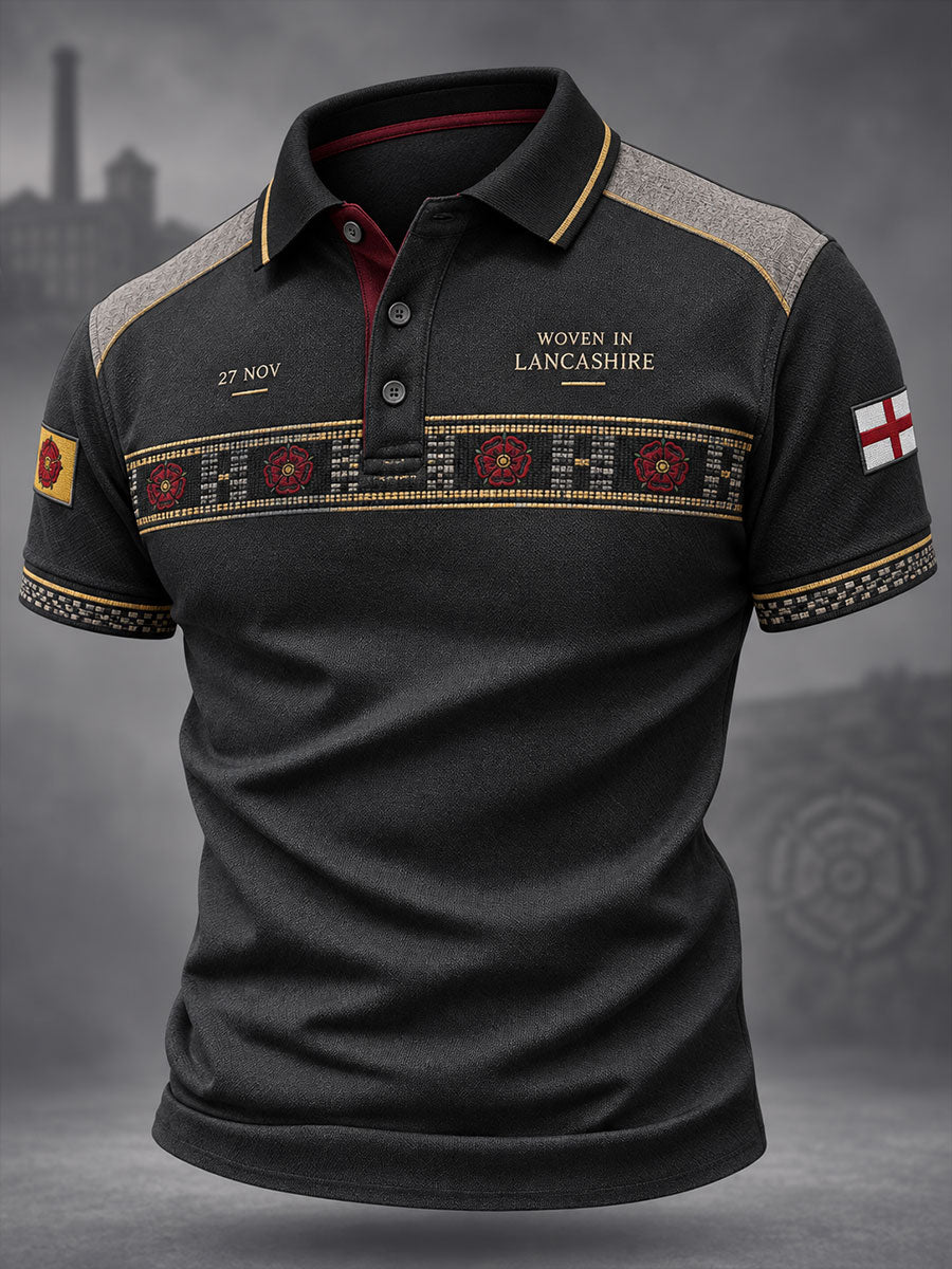 Men's England Lancashire Day Red Roses Art Printed Casual Tops