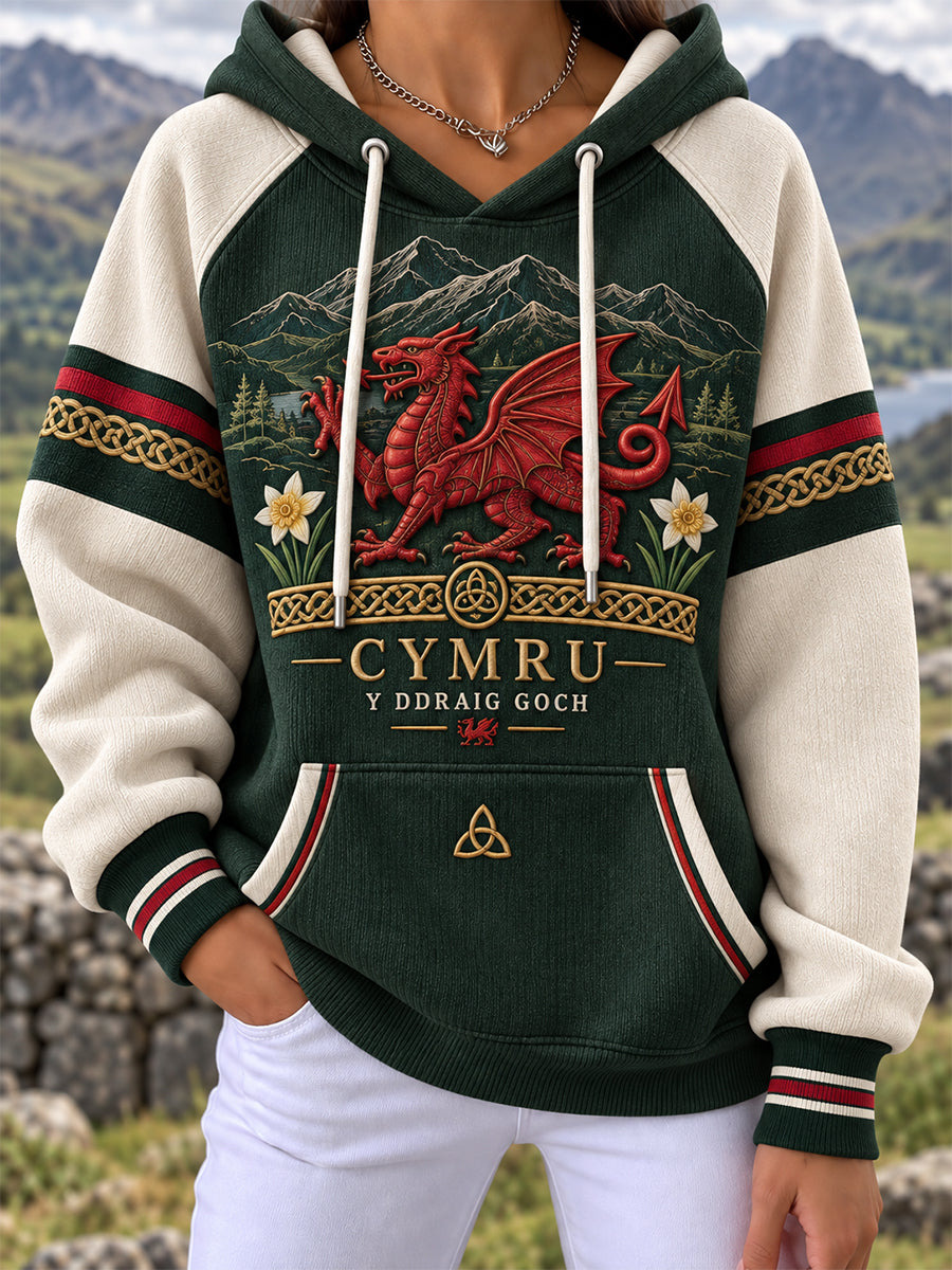Women's Welsh Cultural Element Art Print Hoodie
