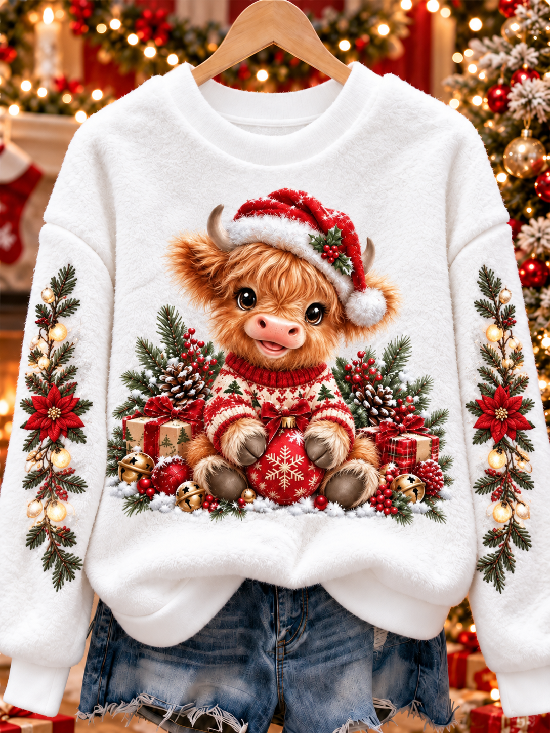 Women's Christmas Flannel Sweatshirt