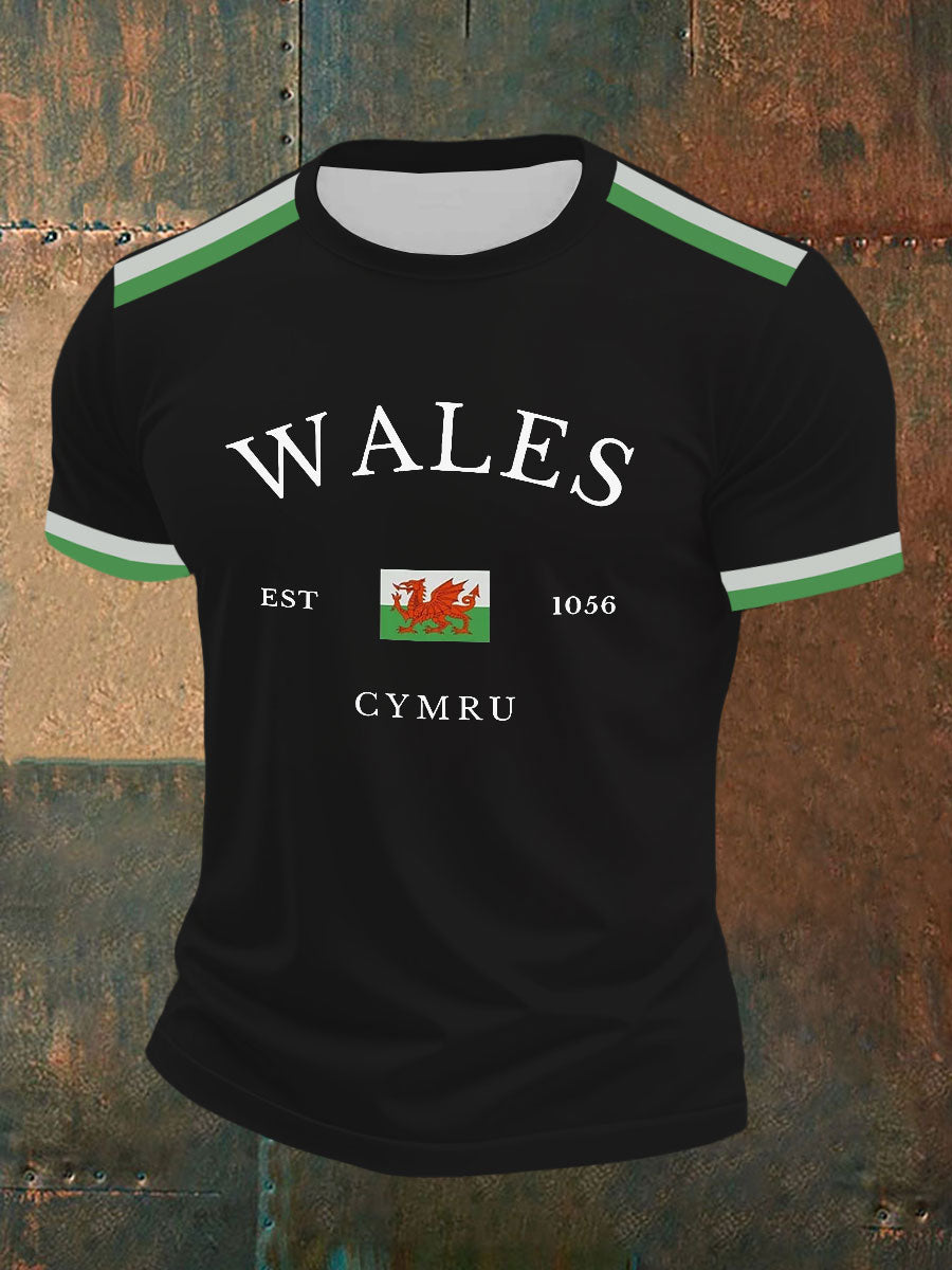 Men's Welsh Flag Casual T-Shirt