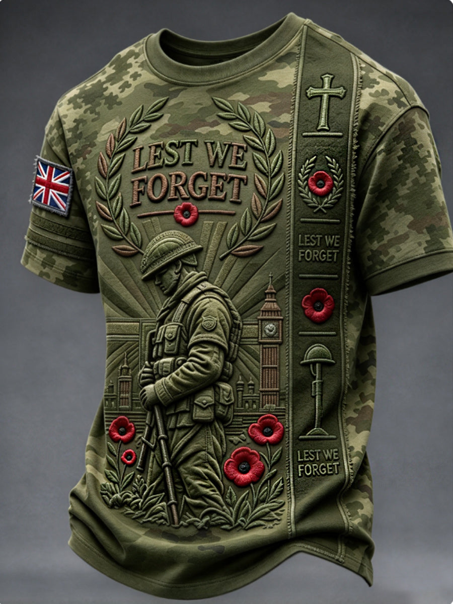 Men's Remembrance Day Lest We Forget Short Sleeves T-shirt