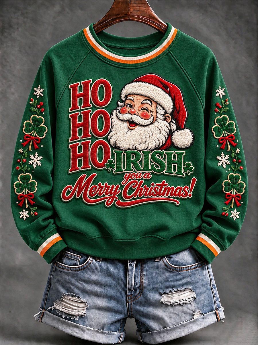 Women's Irish You A Merry Christmas Raglan Sleeve Sweatshirt