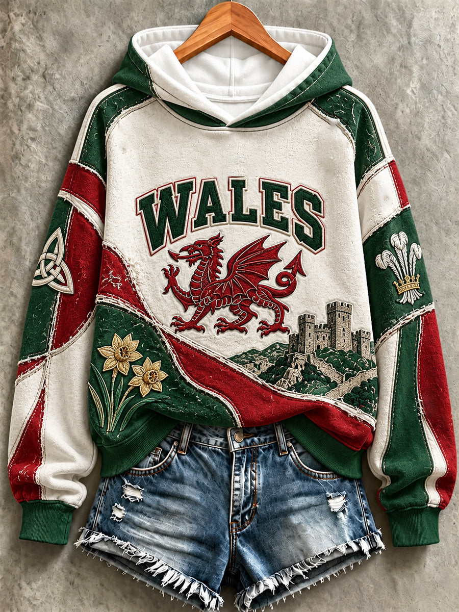 Women's Welsh Dragon Print Sweatshirt