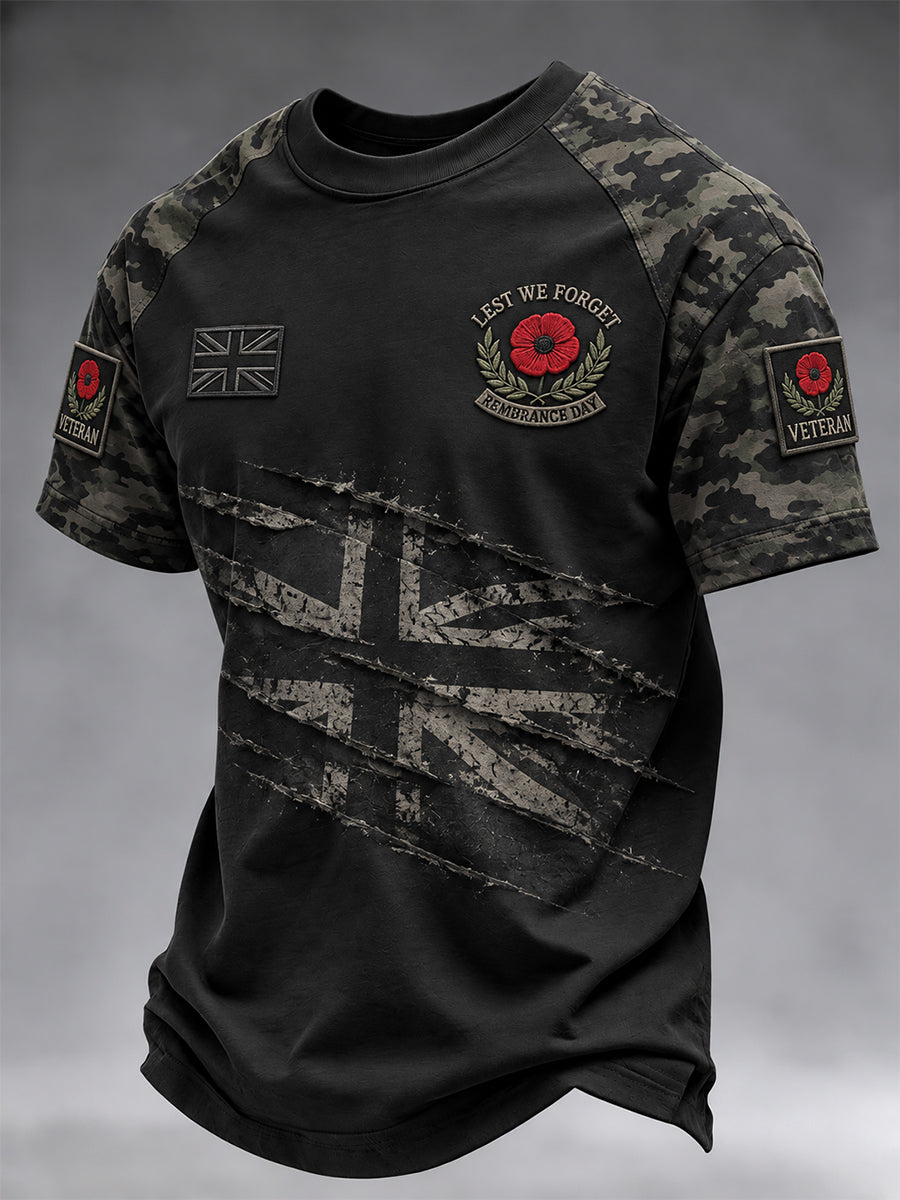 Men's Remembrance Day Lest We Forget Short sleeves T-shirt