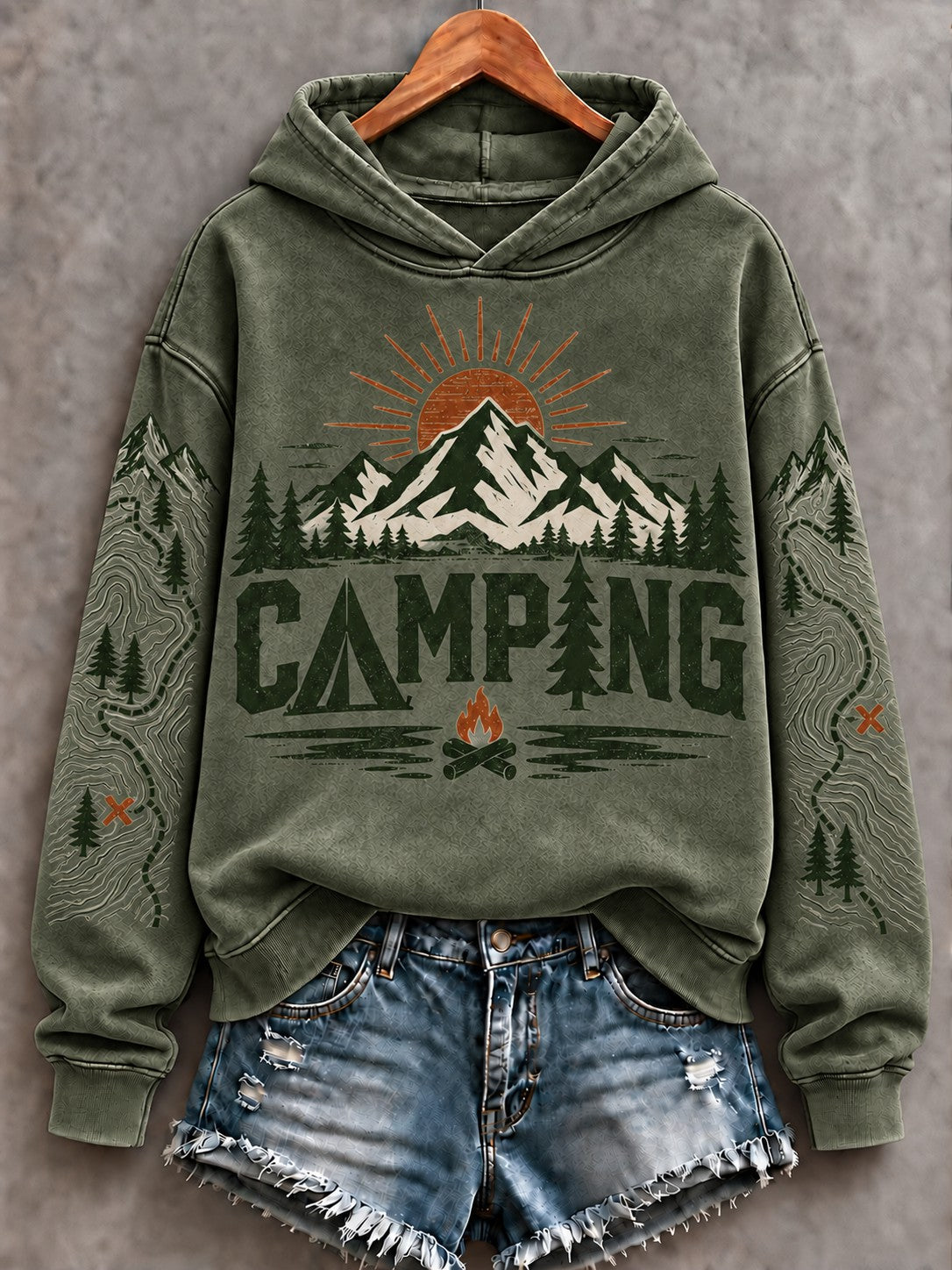 Women's Camping Printed Hoodie