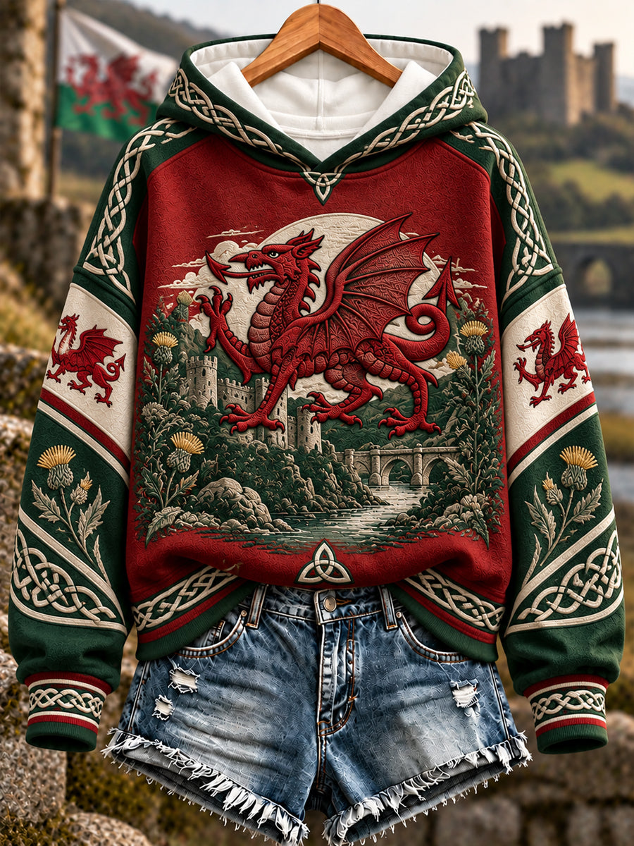 Women's Welsh Dragon Print Sweatshirt