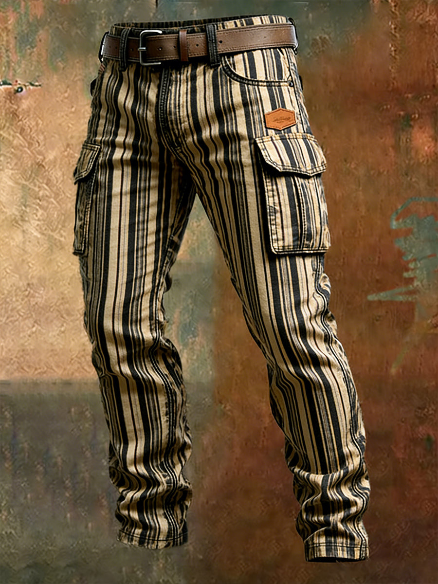 Men's Retro Business Style Casual Work Trousers