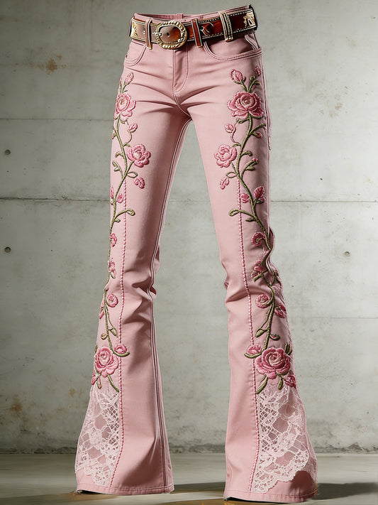 Women's Flower Art Printed Irregular Skirt