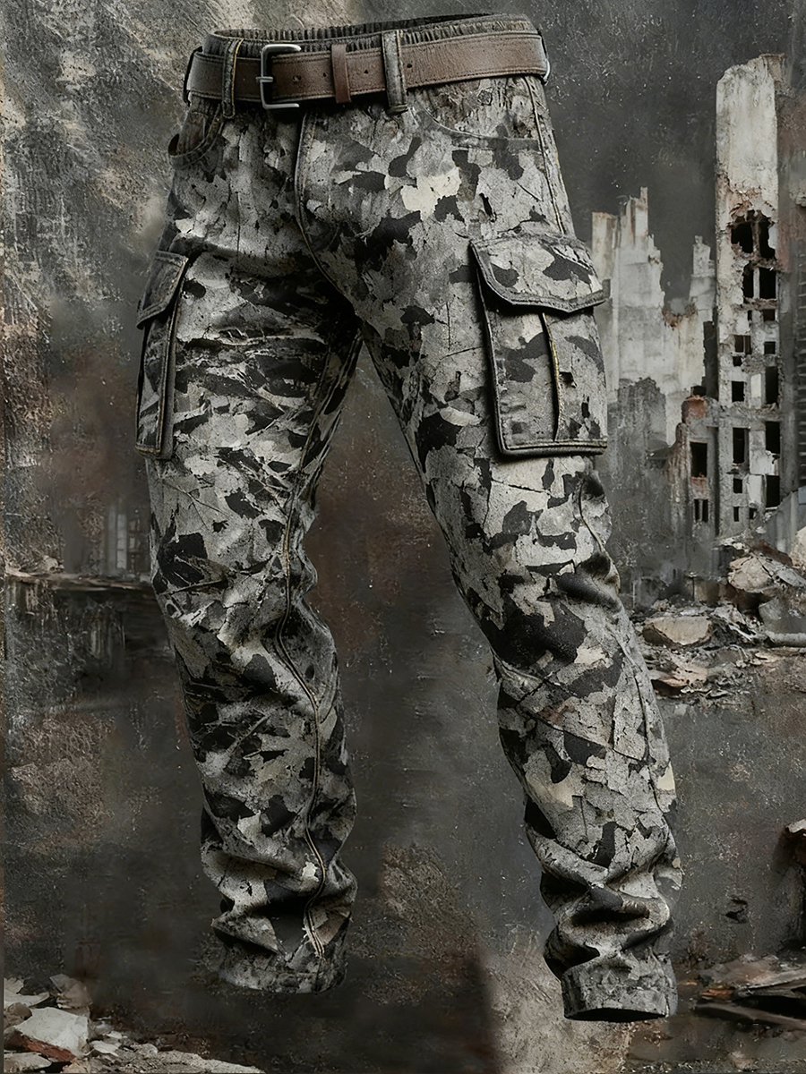 Men's Retro Business Style Casual Work Trousers