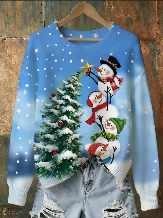 Women's Christmas Art Print Commemorative Sweatshirt