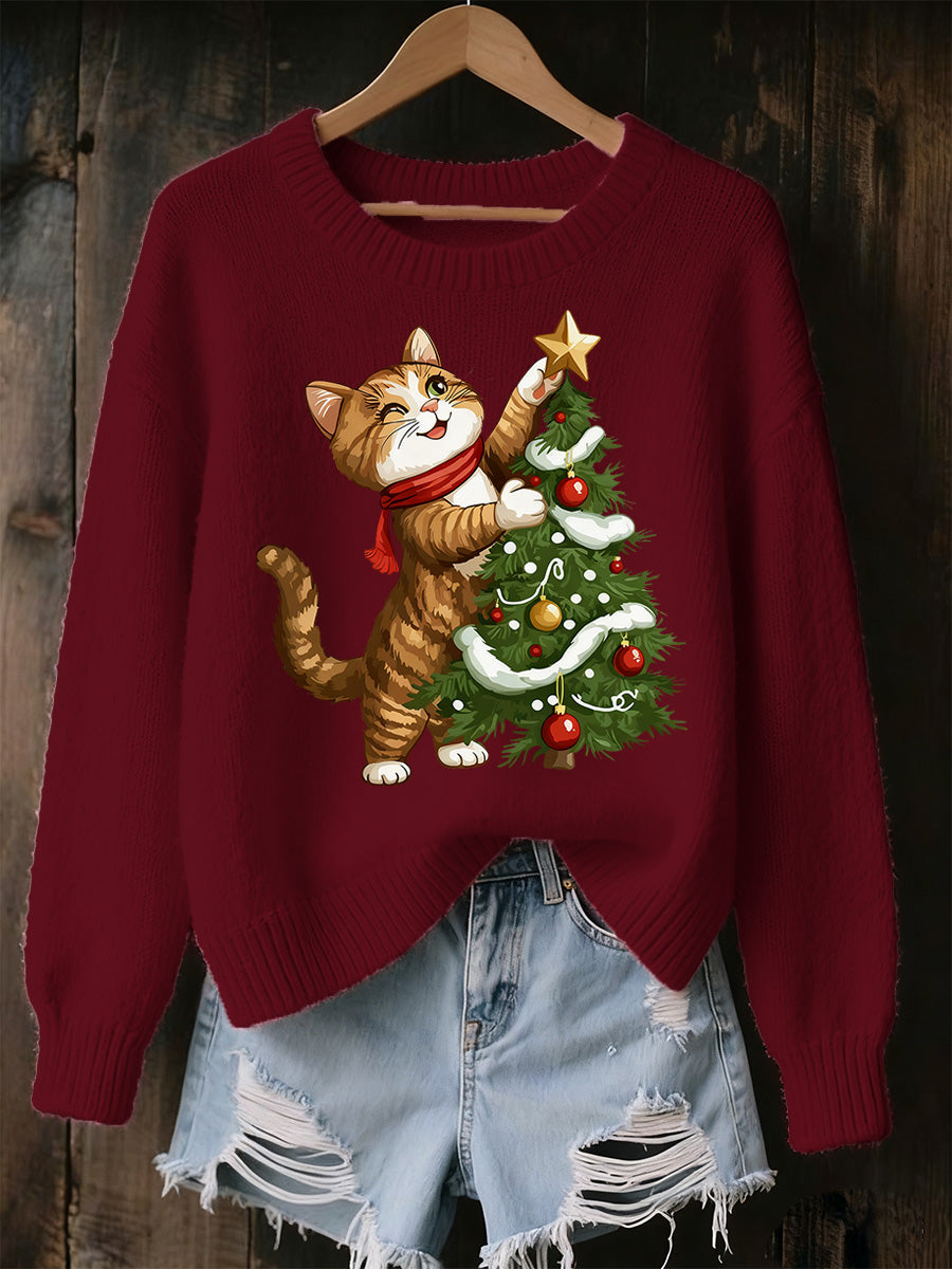 Women's Christmas Art Print Commemorative Sweatshirt