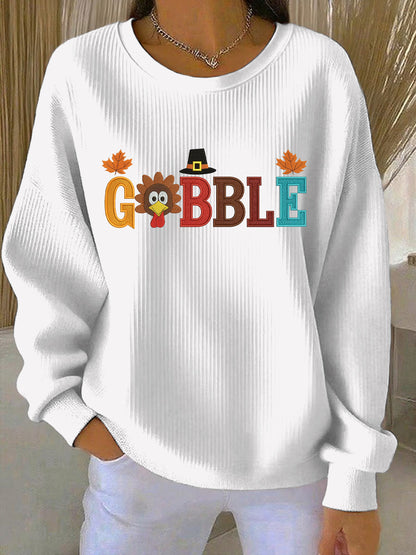 Women's Thanksgiving Print Casual Sweatshirt