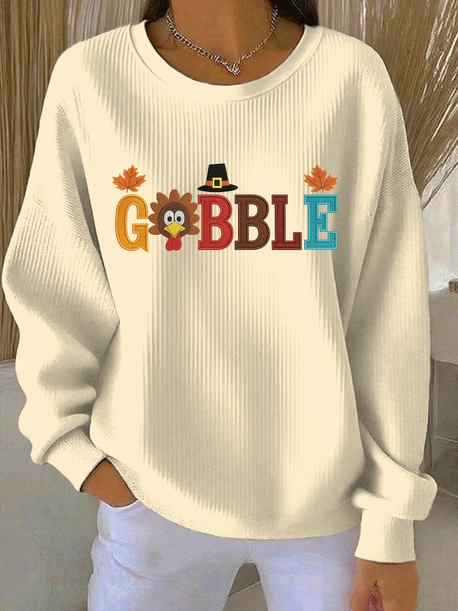 Women's Thanksgiving Print Casual Sweatshirt