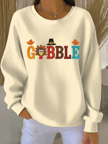 Women's Thanksgiving Print Casual Sweatshirt
