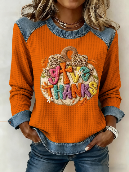 Women's Thanksgiving Print  Sweatshirt