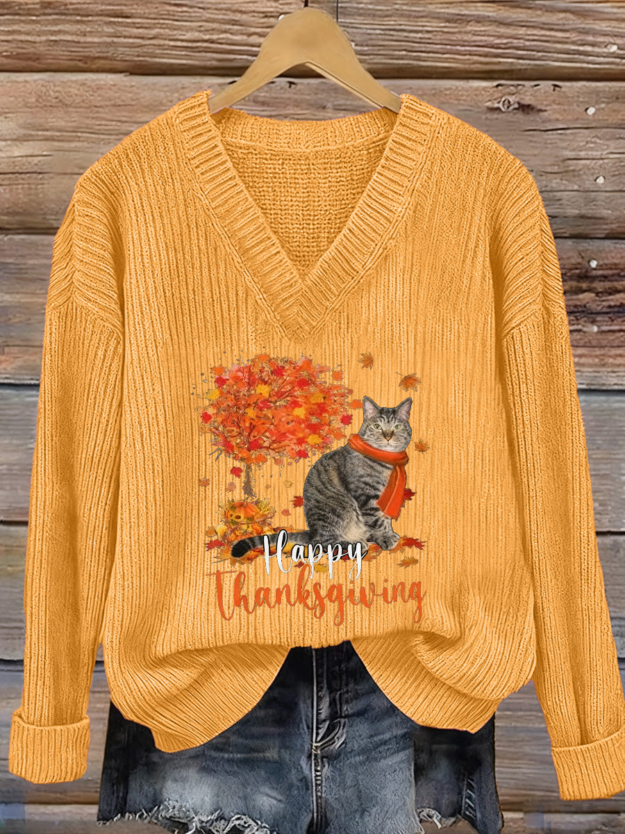 Women's Thanksgiving Art Print Sweatshirt