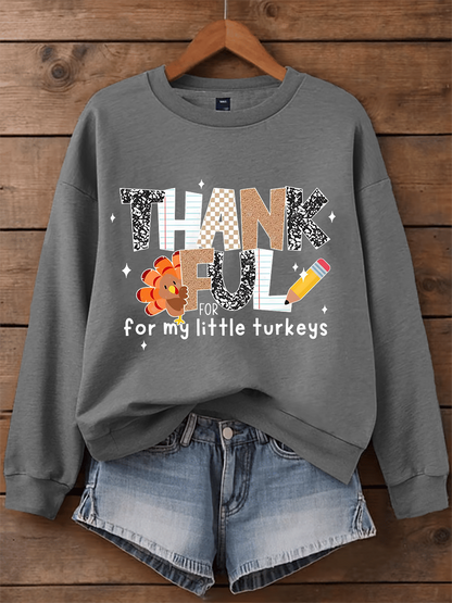 Women's Thankful For My Little Turkeys Sweatshirt