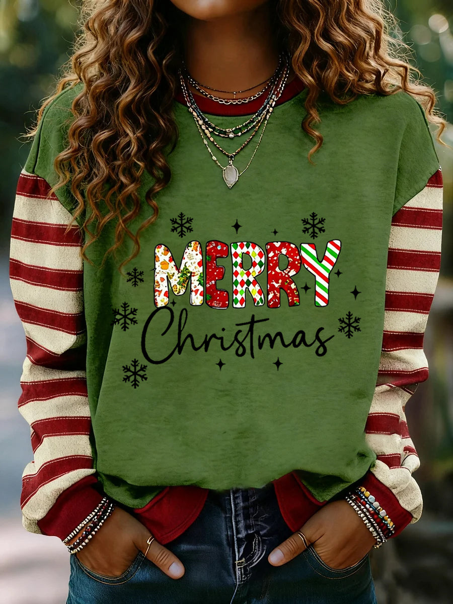 ⏰HOT SALE⏰Women's Merry Christmas Print Casual Sweatshirt