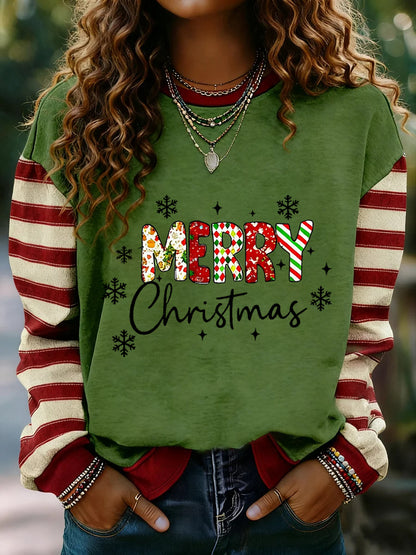 ⏰HOT SALE⏰Women's Merry Christmas Print Casual Sweatshirt