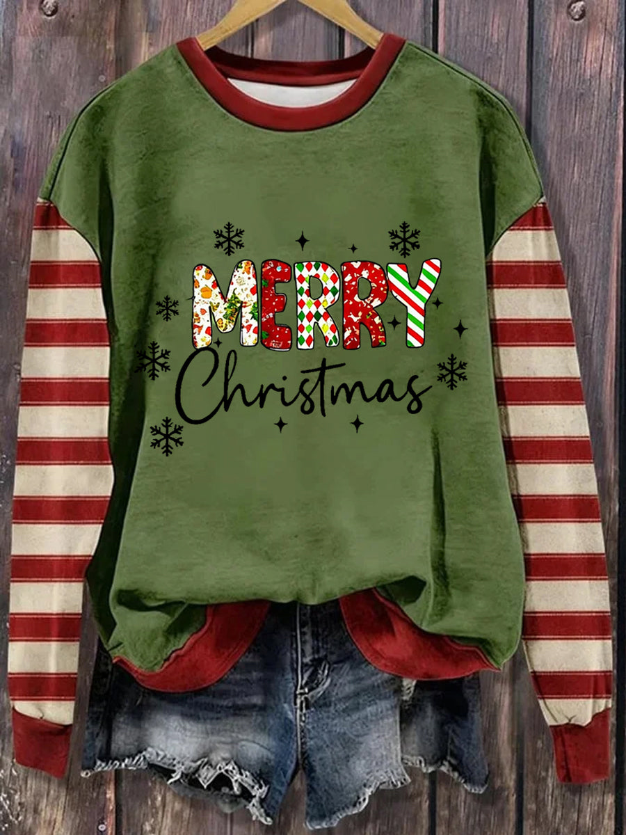 ⏰HOT SALE⏰Women's Merry Christmas Print Casual Sweatshirt