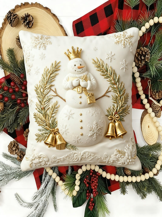 Retro Christmas Snowman Gift Pillow
