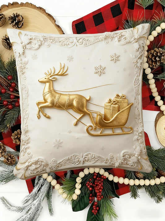 Retro Christmas Reindeer Gift Pillow