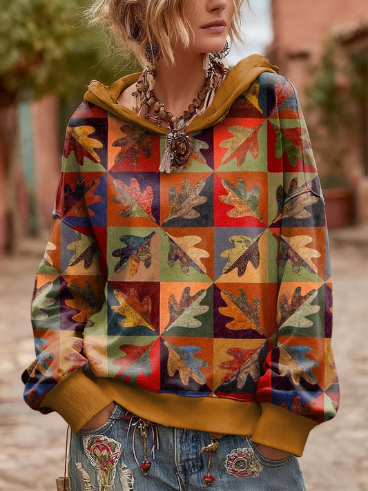 Women's Floral Vintage Hooded Sweatshirt